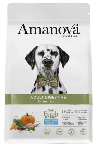 Przejdź do produktu Amanova Dog Adult Digestive Divine Rabbit - królik 2kg -  monobiałkowa karma sucha dla psa