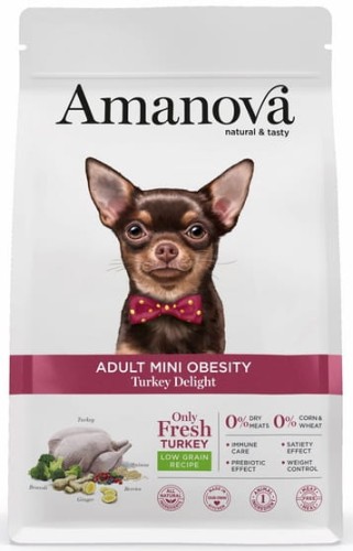 Przejdź do produktu Amanova Dog Adult Mini Obesity Turkey Delight - indyk 800g - monobiałkowa karma sucha dla psa