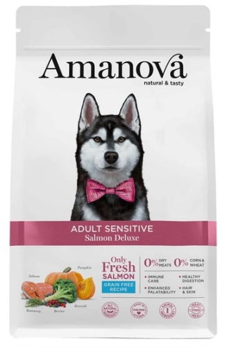 Przejdź do produktu Amanova Dog Adult Sensitive Salmon Deluxe - łosoś 2kg - karma sucha dla psa