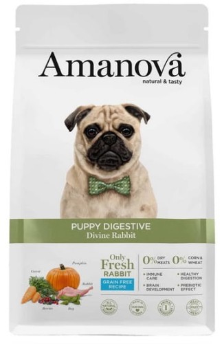 Przejdź do produktu Amanova Dog Puppy Digestive Divine Rabbit - królik 7kg - monobiałkowa karma sucha dla psa