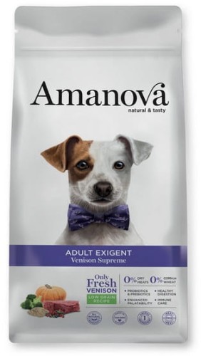 Przejdź do produktu Amanova Dog Adult Exigent Venison - dziczyzna 2kg - karma sucha dla psa