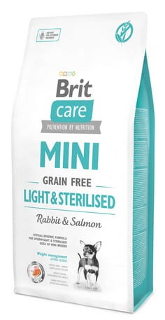 Przejdź do produktu Brit Care Grain Free Mini Light & Sterilised 2kg - karma sucha dla psa