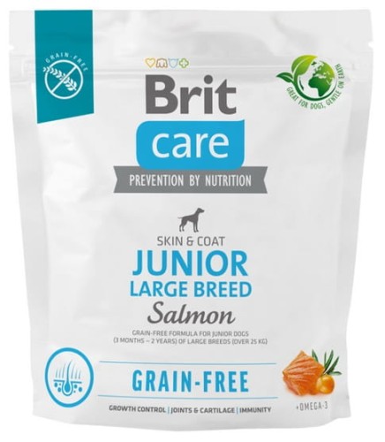 Przejdź do produktu Brit Care Grain Free Junior Large Breed Salmon 1kg - monobiałkowa karma sucha dla psa