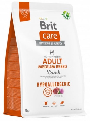 Przejdź do produktu Brit Care Hypoallergenic Adult Medium Lamb 3kg - monobiałkowa karma sucha dla psa