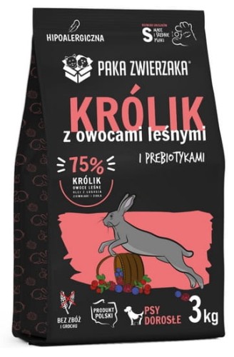 Przejdź do produktu Paka Zwierzaka Seventh Heaven Królik z owocami leśnymi S 3kg - monobiałkowa karma sucha dla psa