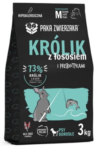 Przejdź do produktu Paka Zwierzaka Seventh Heaven Królik z łososiem M 3kg - karma sucha dla psa