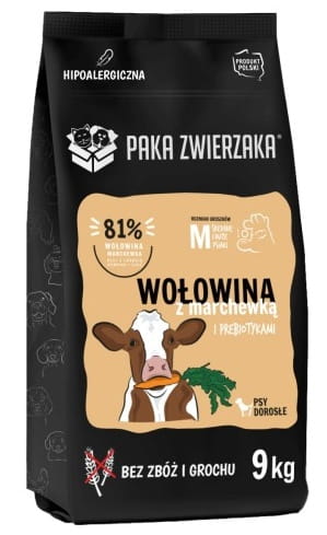 Przejdź do produktu Paka Zwierzaka Seventh Heaven Wołowina z marchewką M 9kg - monobiałkowa karma sucha dla psa