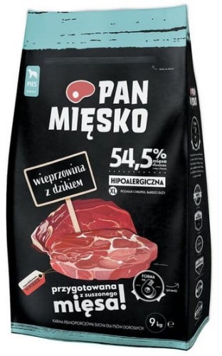 Przejdź do produktu Pan Mięsko - wieprzowina i dzik chrupki XL 9kg - karma sucha dla psa