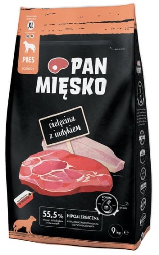 Przejdź do produktu Pan Mięsko - cielęcina i indyk chrupki XL 9kg - karma sucha dla psa