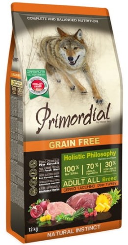 Przejdź do produktu Primordial Dog Grain Free Adult Deer & Turkey – Jeleń i Indyk 12kg - karma sucha dla psa