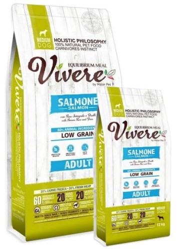 Przejdź do produktu Vivere Dog Medium Adult Salmon Karma Monobiałkowa z Łososiem 12+3kg – karma sucha dla psa