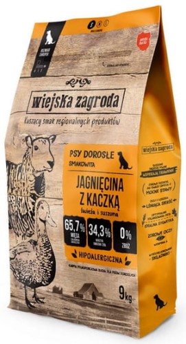 Przejdź do produktu Wiejska Zagroda Jagnięcina z kaczką S 9kg – karma sucha dla psa