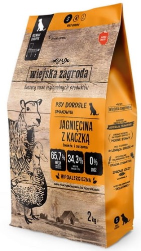 Przejdź do produktu Wiejska Zagroda Jagnięcina z kaczką S 2kg – karma sucha dla psa