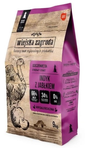 Przejdź do produktu Wiejska Zagroda Indyk z jabłkiem Puppy 9kg – karma sucha dla psa