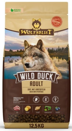 Przejdź do produktu Wolfsblut Dog Wild Duck - kaczka i ziemniaki 12,5kg - monobiałkowa karma sucha dla psa