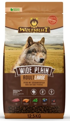 Przejdź do produktu Wolfsblut Dog Wide Plain Large Breed - konina i bataty 12,5kg - monobiałkowa karma sucha dla psa