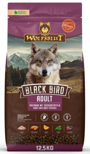 Przejdź do produktu Wolfsblut Dog Black Bird Adult - indyk i bataty 12,5kg - monobiałkowa karma sucha dla psa