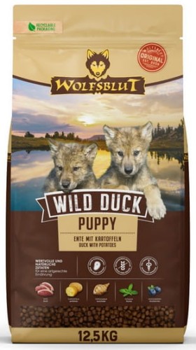Przejdź do produktu Wolfsblut Dog Wild Duck Puppy - kaczka i bataty 12,5kg - monobiałkowa karma sucha dla psa