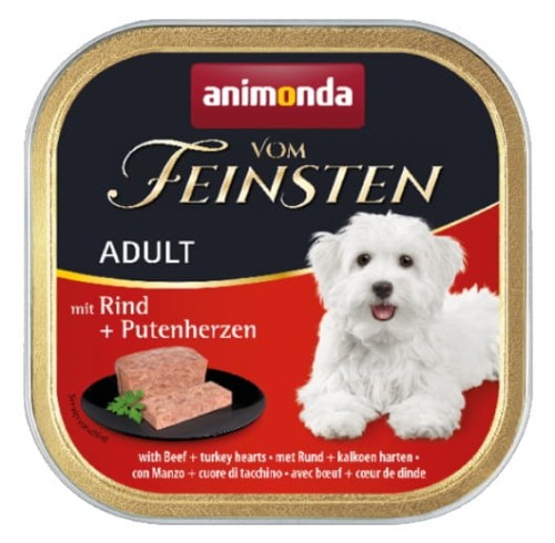 Przejdź do produktu Animonda vom Feinsten Dog Wołowina i Serca Indyka 150g - karma mokra dla psa