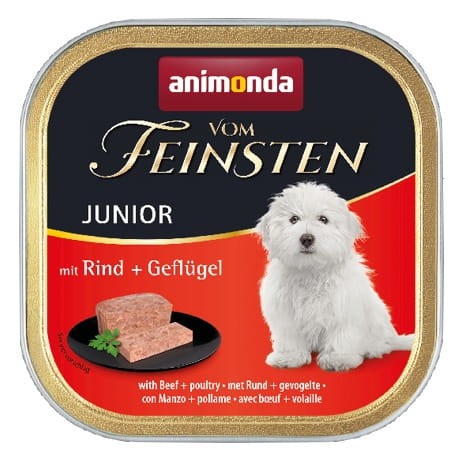 Przejdź do produktu Animonda vom Feinsten Dog Junior Wołowina i Drób 150g - karma mokra dla psa