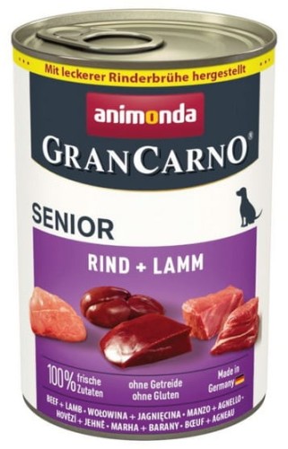 Przejdź do produktu Animonda GranCarno Original Senior Rind Lamm Wołowina + Jagnięcina puszka 400g - karma mokra dla psa