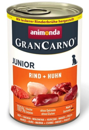 Przejdź do produktu Animonda GranCarno Original Junior Rind Huhn Wołowina + Kurczak puszka 400g - karma mokra dla psa