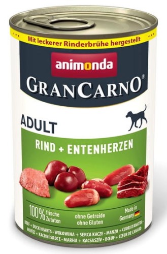 Przejdź do produktu Animonda GranCarno Original Adult Rind Entenherzen Wołowina + Serca kacze puszka 400g - karma mokra dla psa