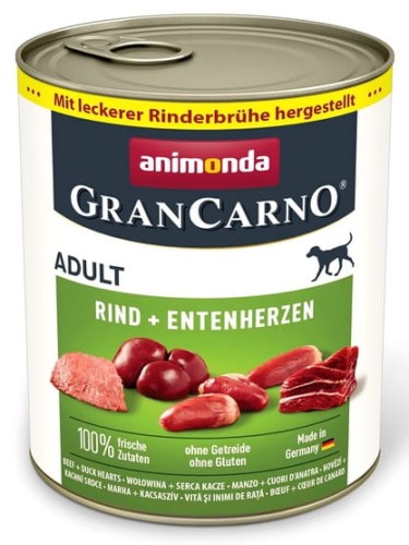 Przejdź do produktu Animonda GranCarno Original Adult Rind Entenherzen Wołowina + Serca kacze puszka 800g - karma mokra dla psa