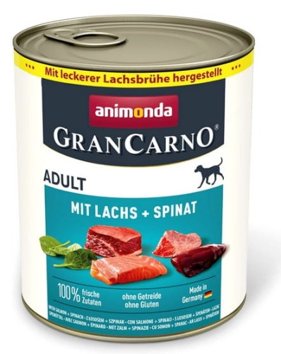 Przejdź do produktu Animonda GranCarno Original Adult Lachs Spinat Łosoś + Szpinak puszka 800g - karma mokra dla psa