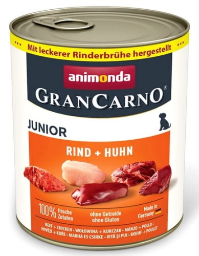 Przejdź do produktu Animonda GranCarno Original Junior Rind Huhn Wołowina + Kurczak puszka 800g - karma mokra dla psa