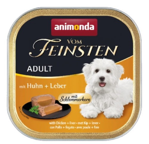 Przejdź do produktu Animonda vom Feinsten Dog Adult Kurczak i Wątróbka tacka 150g - karma mokra dla psa
