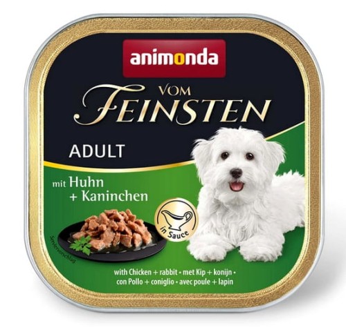 Przejdź do produktu Animonda vom Feinsten Dog Adult Kurczak i Królik w sosie tacka 150g - karma mokra dla psa