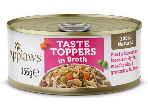 Przejdź do produktu Applaws Dog Taste Toppers puszka z kurczakiem, łososiem i warzywami 156g - karma mokra dla psa