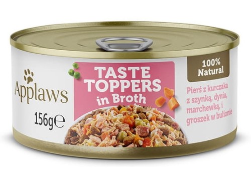 Przejdź do produktu Applaws Dog Taste Toppers puszka z kurczakiem, szynką i warzywami 156g - karma mokra dla psa