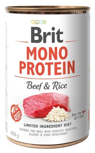 Przejdź do produktu Brit Mono Protein Beef & Rice puszka 400g - monobiałkowa karma mokra dla psa