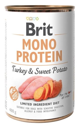 Przejdź do produktu Brit Mono Protein Turkey & Sweet Potato puszka 400g - monobiałkowa karma mokra dla psa