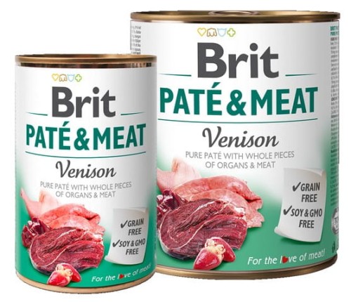 Przejdź do produktu Brit Pate & Meat Dog Venison puszka 800g - karma mokra dla psa