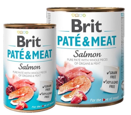 Przejdź do produktu Brit Pate & Meat Dog Salmon puszka 800g - karma mokra dla psa