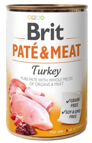 Przejdź do produktu Brit Pate & Meat Dog Turkey puszka 400g - karma mokra dla psa