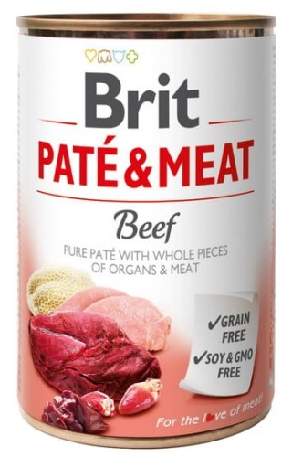 Przejdź do produktu Brit Pate & Meat Dog Beef puszka 400g - karma mokra dla psa