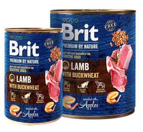 Przejdź do produktu Brit Premium By Nature Lamb & Buckwheat puszka 800g - karma mokra dla psa