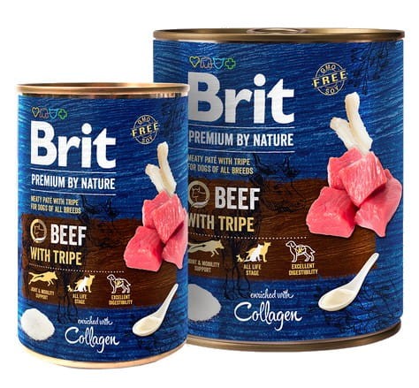 Przejdź do produktu Brit Premium By Nature Beef & Tripe puszka 400g - karma mokra dla psa