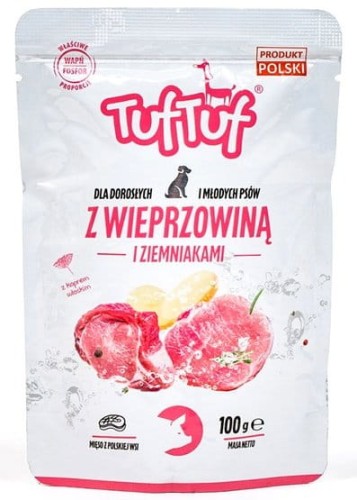 Przejdź do produktu TUF TUF Wieprzowina z ziemniakami dla psa saszetka 100g - karma mokra dla psa
