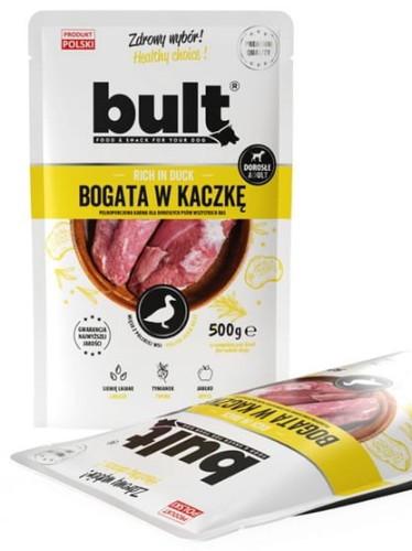 Przejdź do produktu Bult Mielonka bogata w kaczkę saszetka 500g - karma mokra dla psa