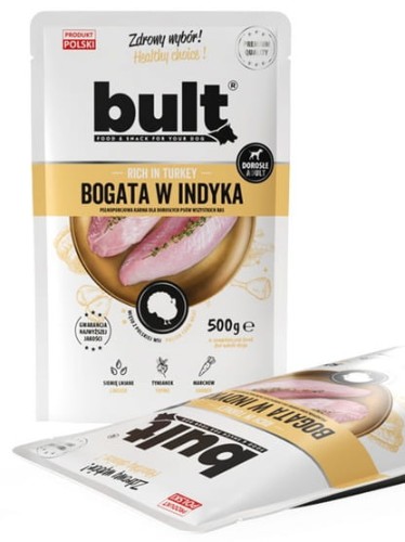 Przejdź do produktu Bult Mielonka bogata w indyka saszetka 500g - karma mokra dla psa