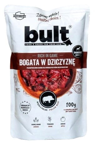 Przejdź do produktu Bult Mielonka bogata w dziczyznę saszetka 100g - karma mokra dla psa