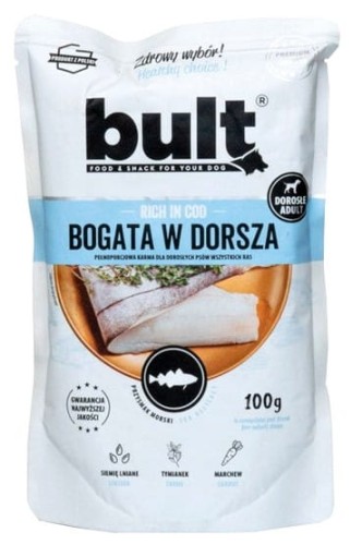 Przejdź do produktu Bult Mielonka bogata w dorsza saszetka 100g - karma mokra dla psa