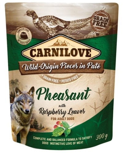 Przejdź do produktu Carnilove Dog Pheasant & Raspberry Leaves - bażant i liście maliny saszetka 300g - karma mokra dla psa