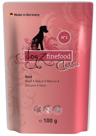 Dogz Finefood Classic N.02 Wołowina saszetka 100g - monobiałkowa karma mokra dla psa