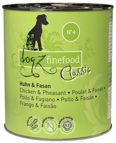 Przejdź do produktu Dogz Finefood Classic N.04 Kurczak i bażant puszka 800g - karma mokra dla psa